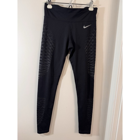 Nike Dri Fit Running Leggings Drawstring, Media Pocket Women's Size S - Picture 1 of 9
